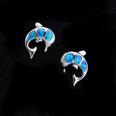 Opal Dolphin Earrings