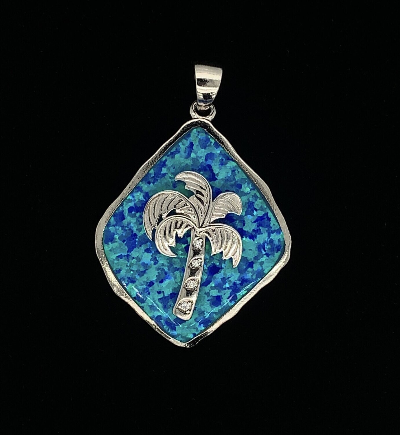 Opal Palm Tree Pendant