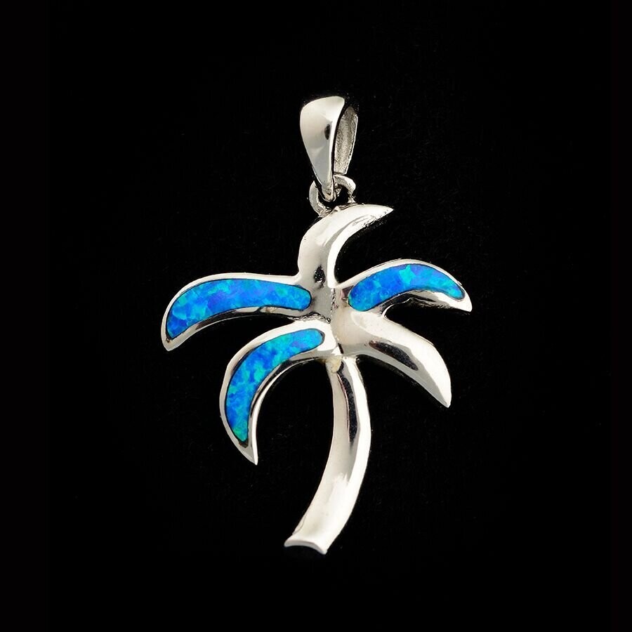 Opal Palm Tree Pendant
