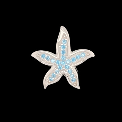Blue Topaz Starfish Pendant