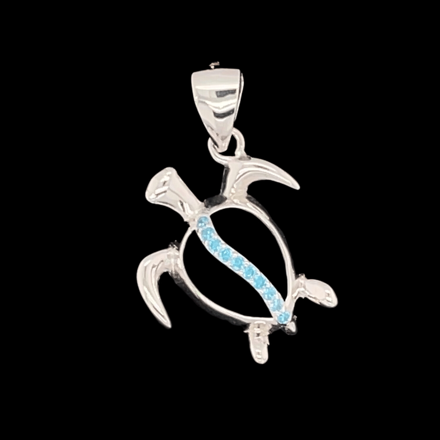 Blue Topaz Turtle Pendant