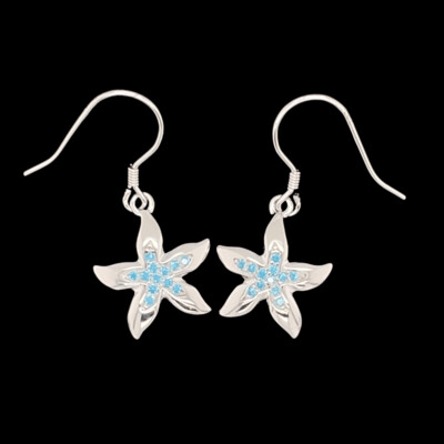 Blue Topaz Starfish Earrings