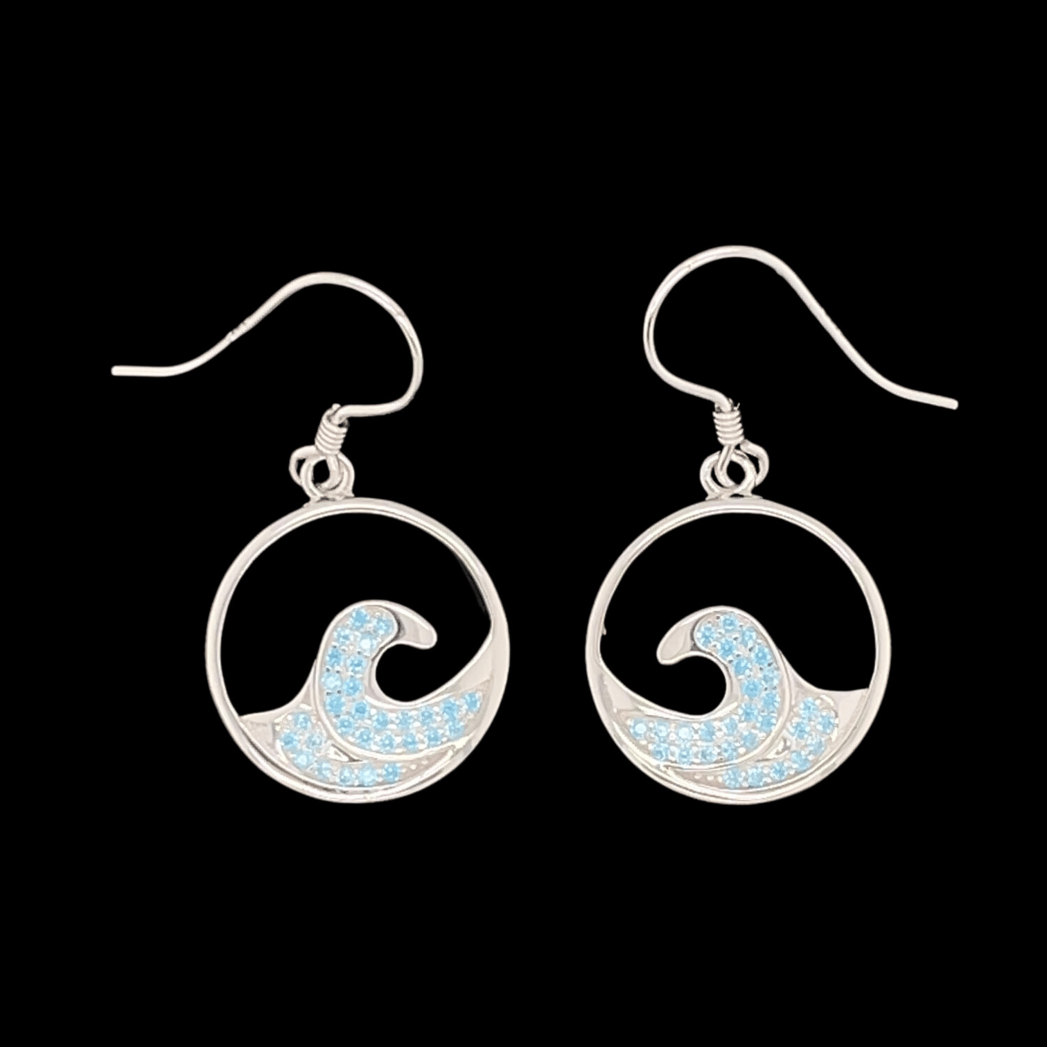 Blue Topaz Wave Earrings