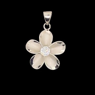 Sterling Silver & Cubic Zirconia Flower Pendant