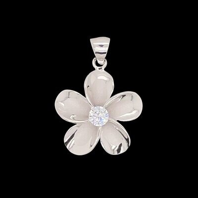 Sterling Silver & Cubic Zirconia Flower Pendant