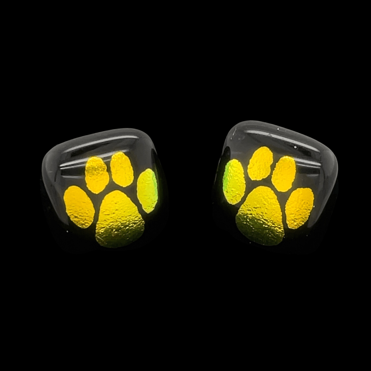 Glass Paw Print Earrings