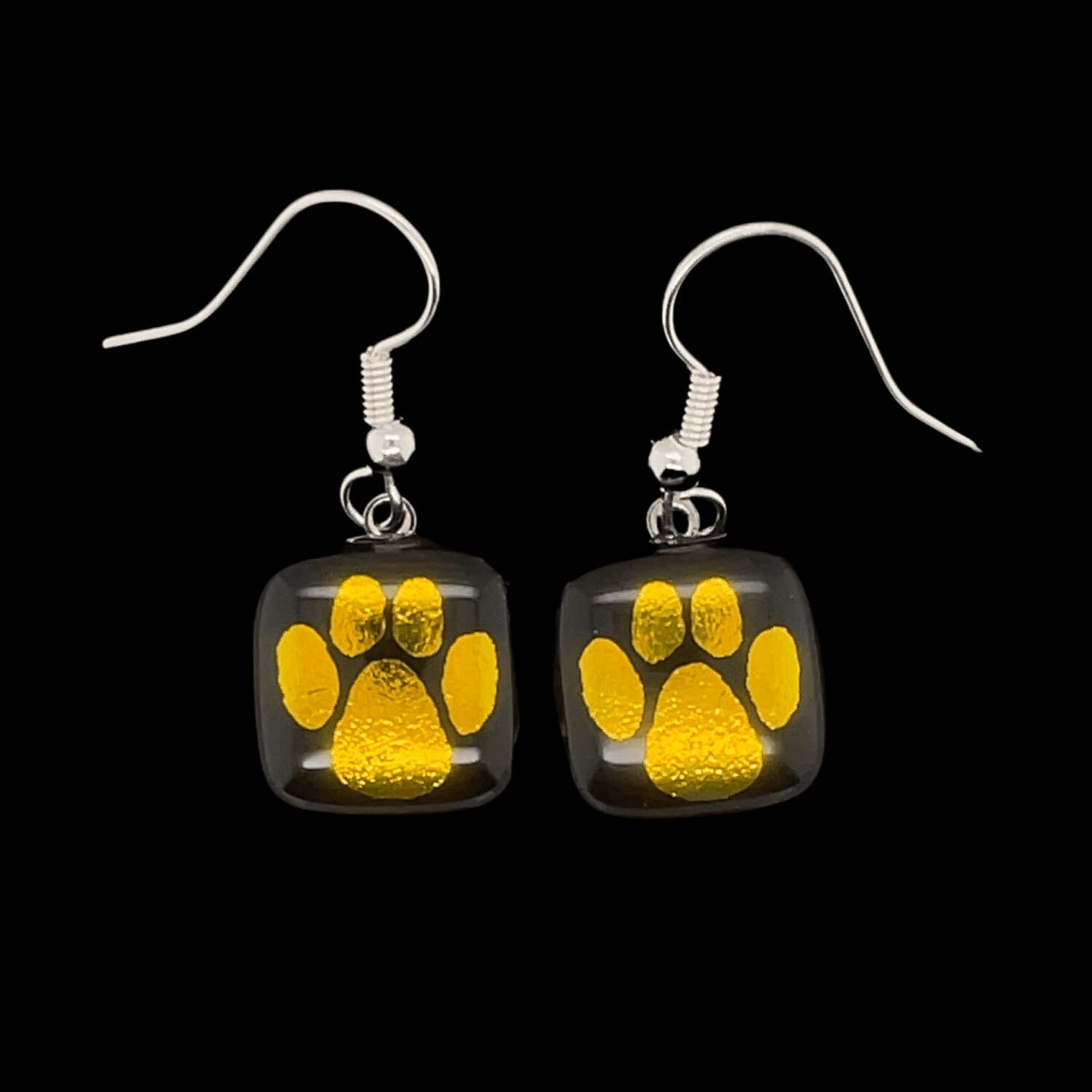 Glass Paw Print Earrings