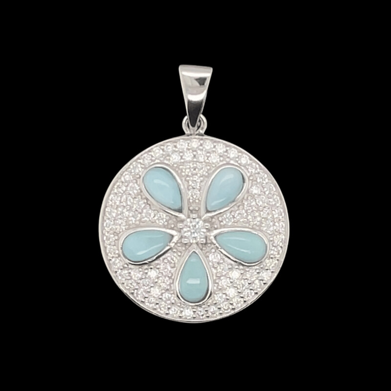 Larimar Sand Dollar Pendant