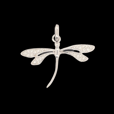 Cubic Zirconia Dragonfly Pendant