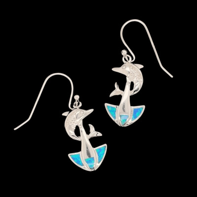 Anchor with Dolphin Earrings