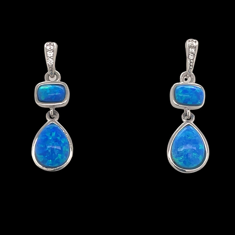 Opal & Sterling Silver Earrings