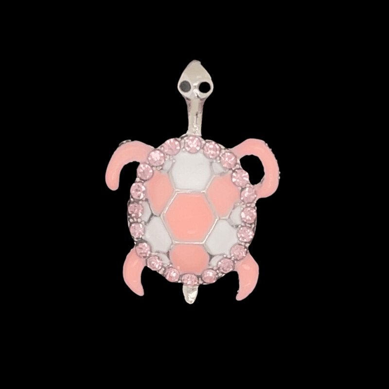 Turtle Pendant Pink & White
