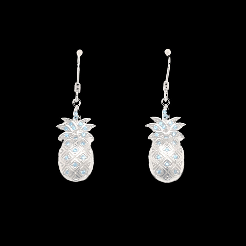 Blue Topaz Pineapple Earrings
