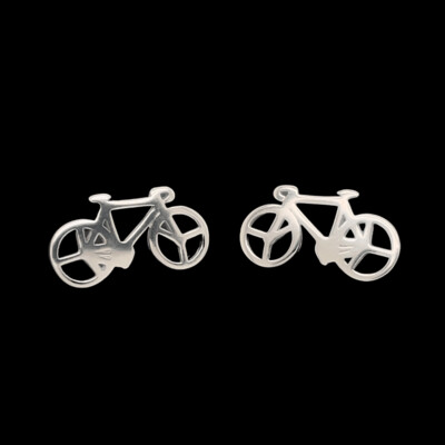 Sterling Silver Bicycle Earrings