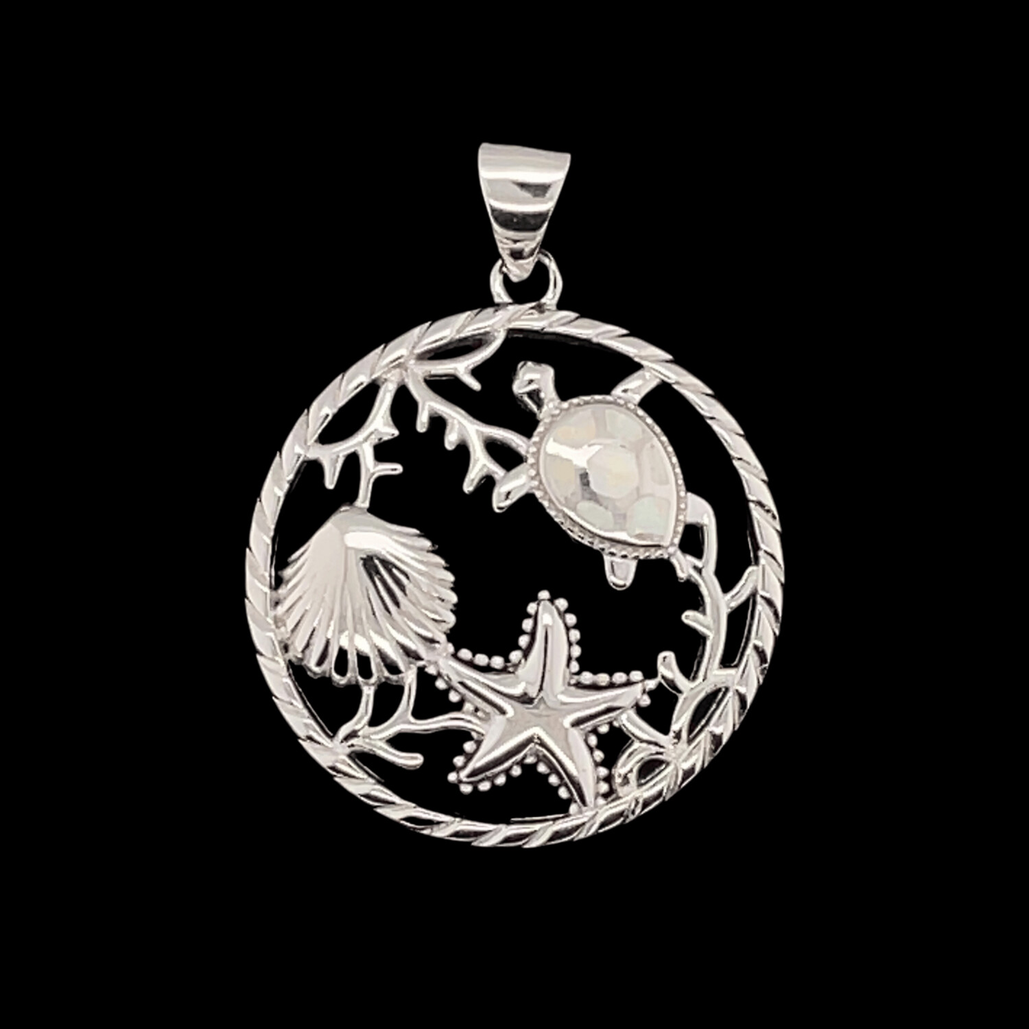 Shell, Starfish & Turtle Pendant
