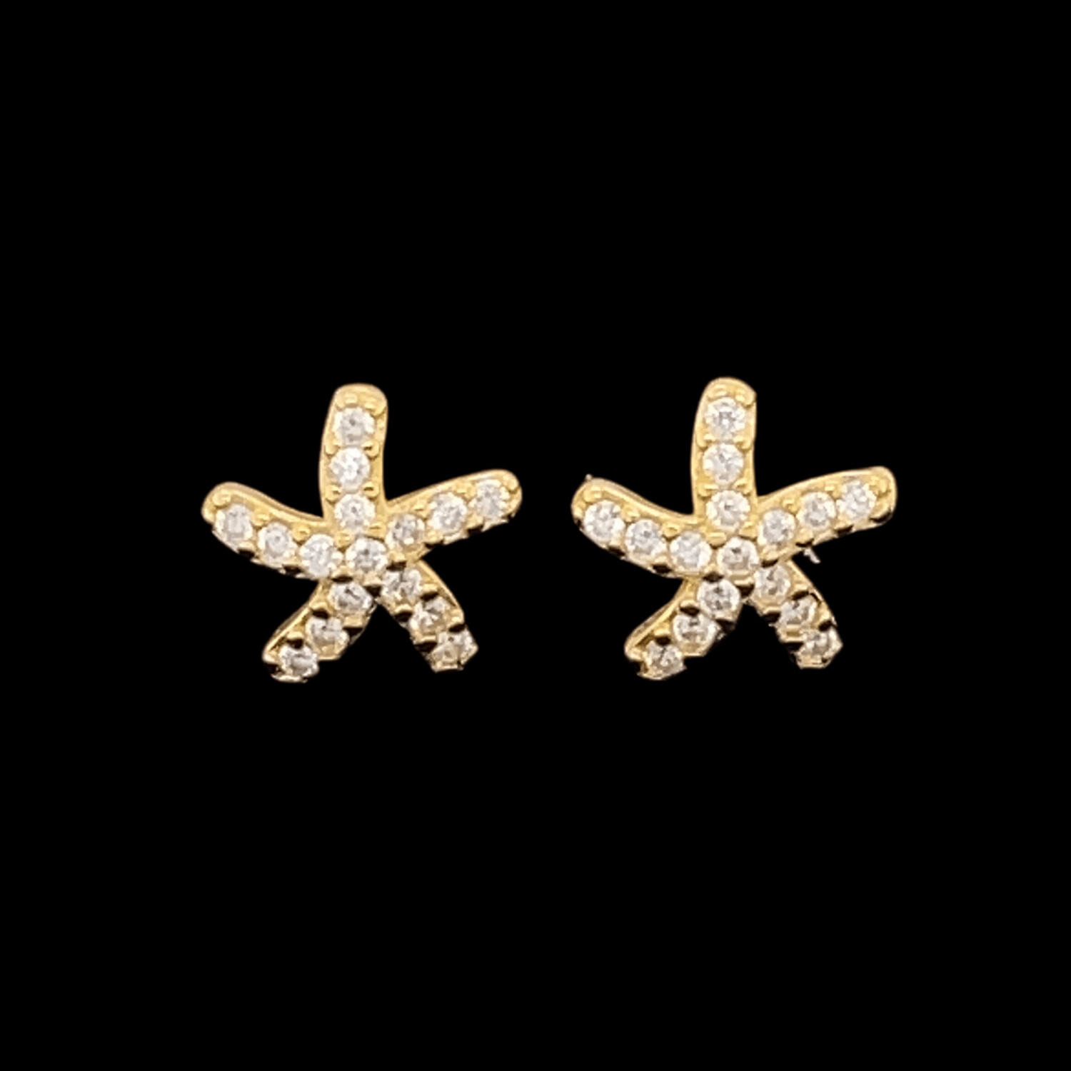 Cubic Zirconia Starfish Earrings