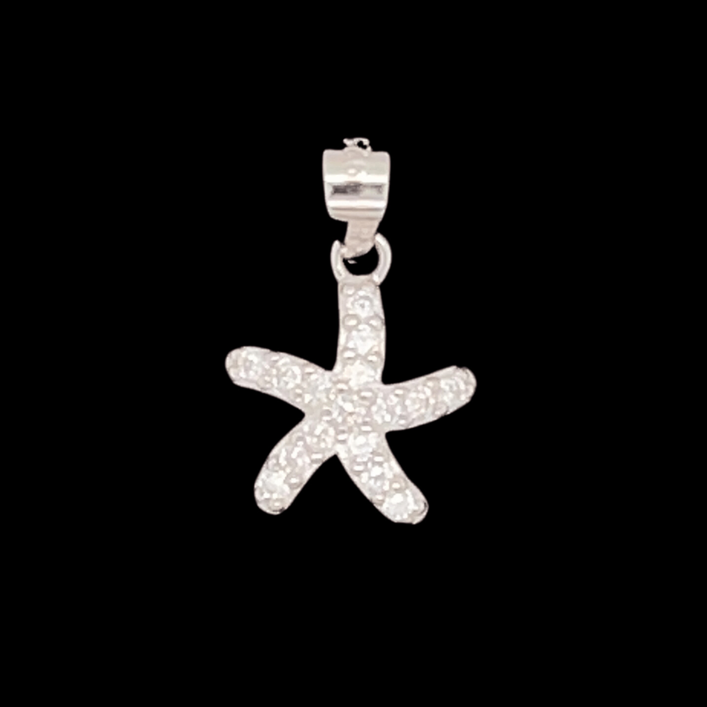 Sterling Silver & Cubic Zirconia Starfish Pendant