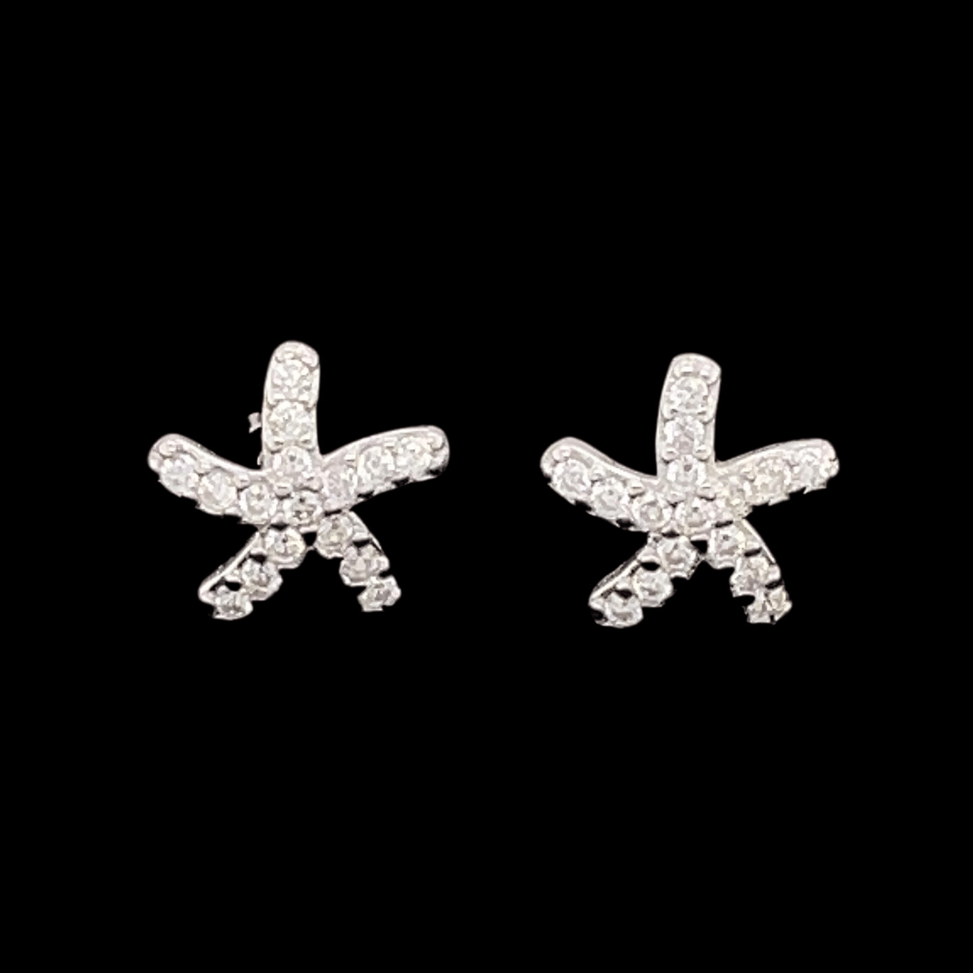 Cubic Zirconia Starfish Earrings