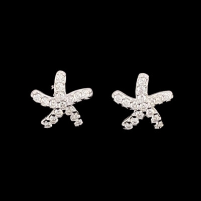 Cubic Zirconia Starfish Earrings