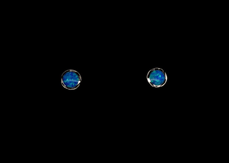 Opal Circle Earrings