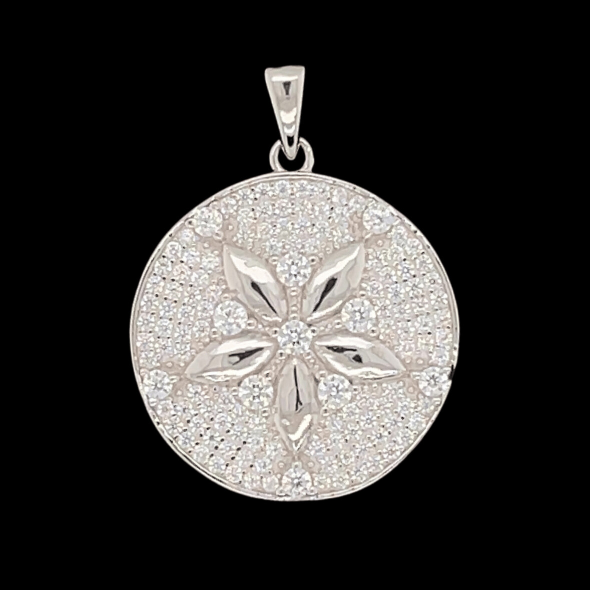 Cubic Zirconia Sand Dollar Pendant
