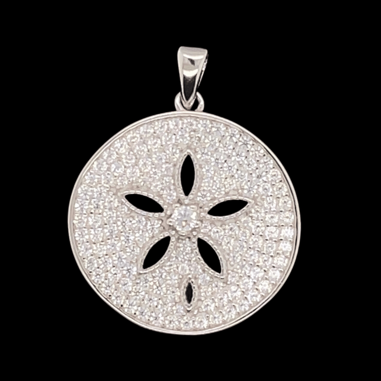 Cubic Zirconia Sand Dollar Pendant