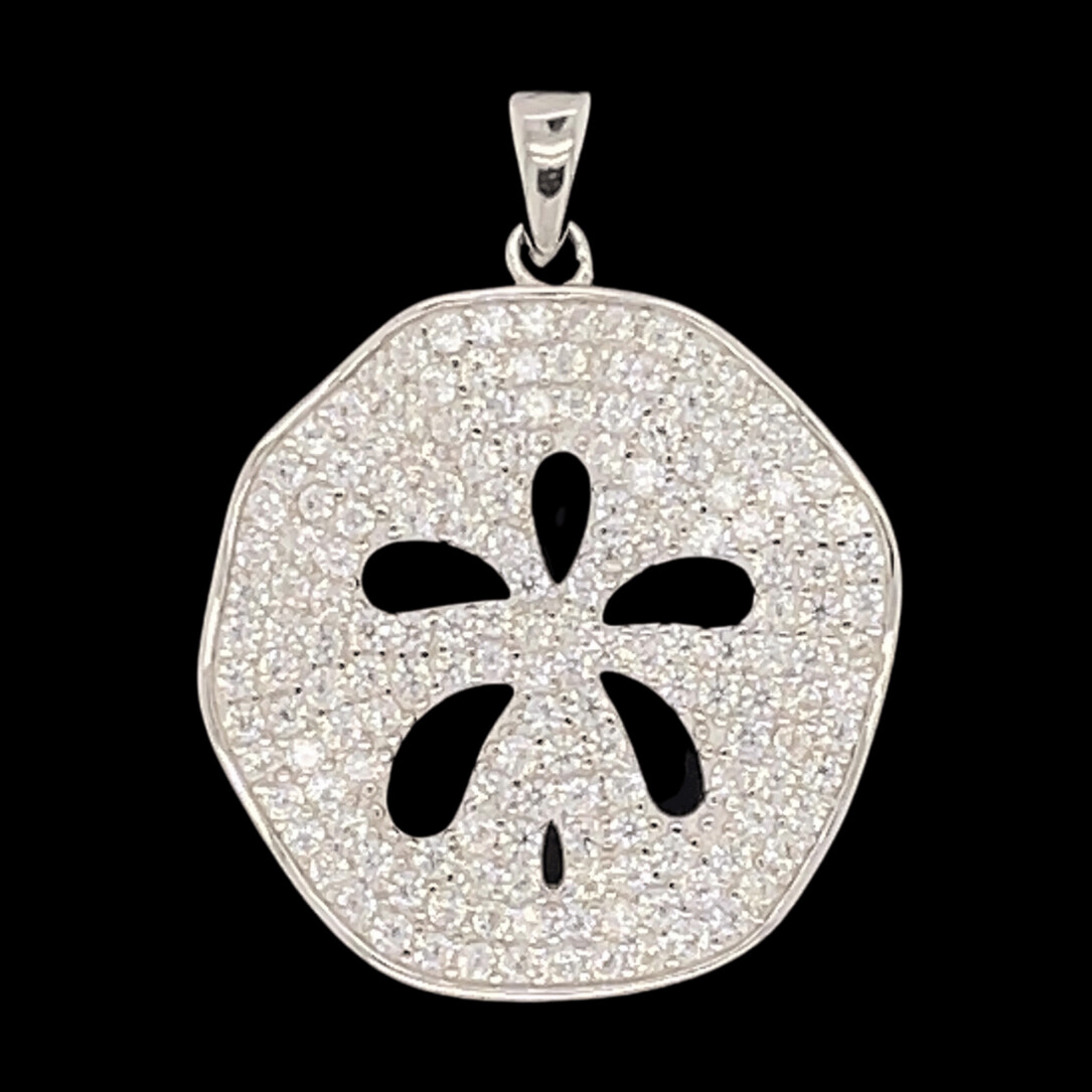 Cubic Zirconia Sand Dollar Pendant