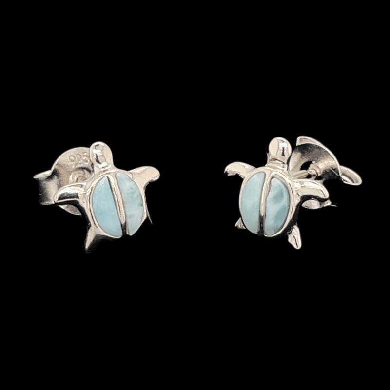 Larimar Turtle Earrings