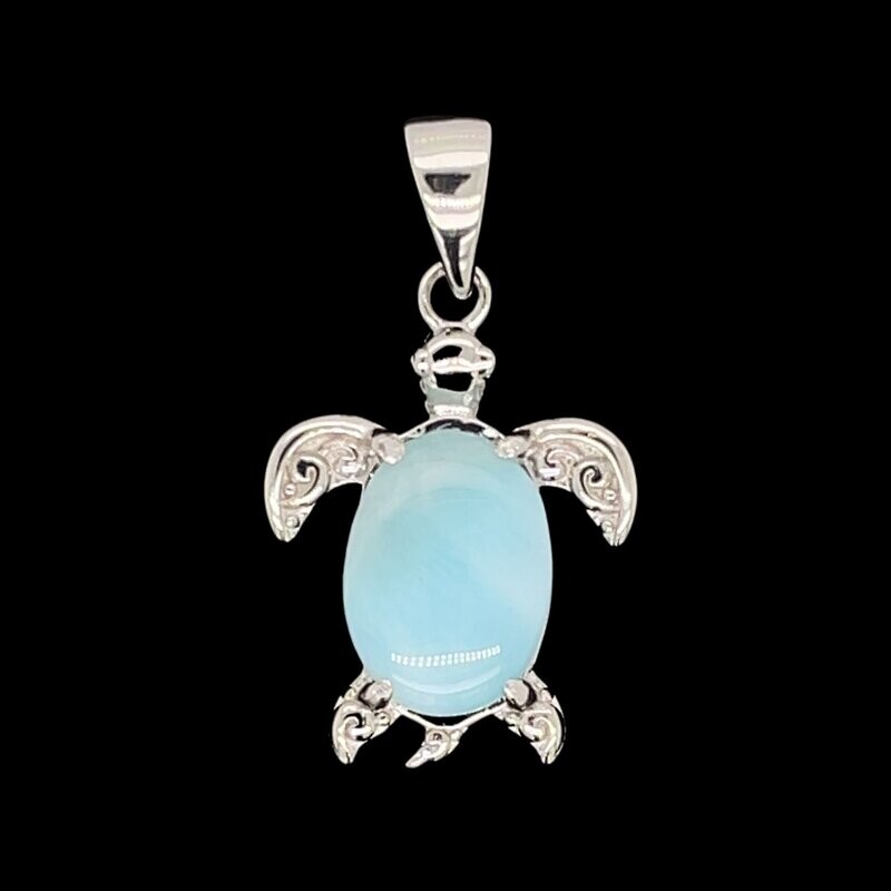 Larimar Turtle Pendant