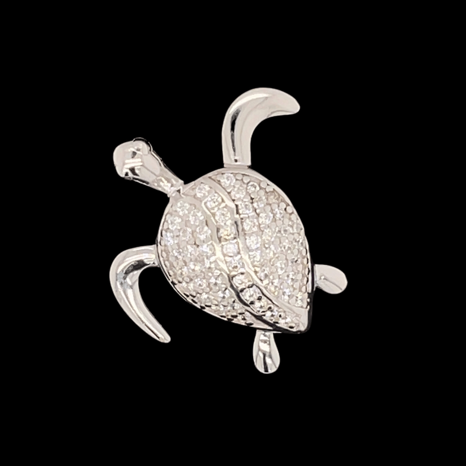 Cubic Zirconia Turtle Pendant