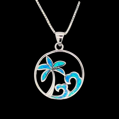 Opal Palm Tree Wave Pendant ***Special Purchase***