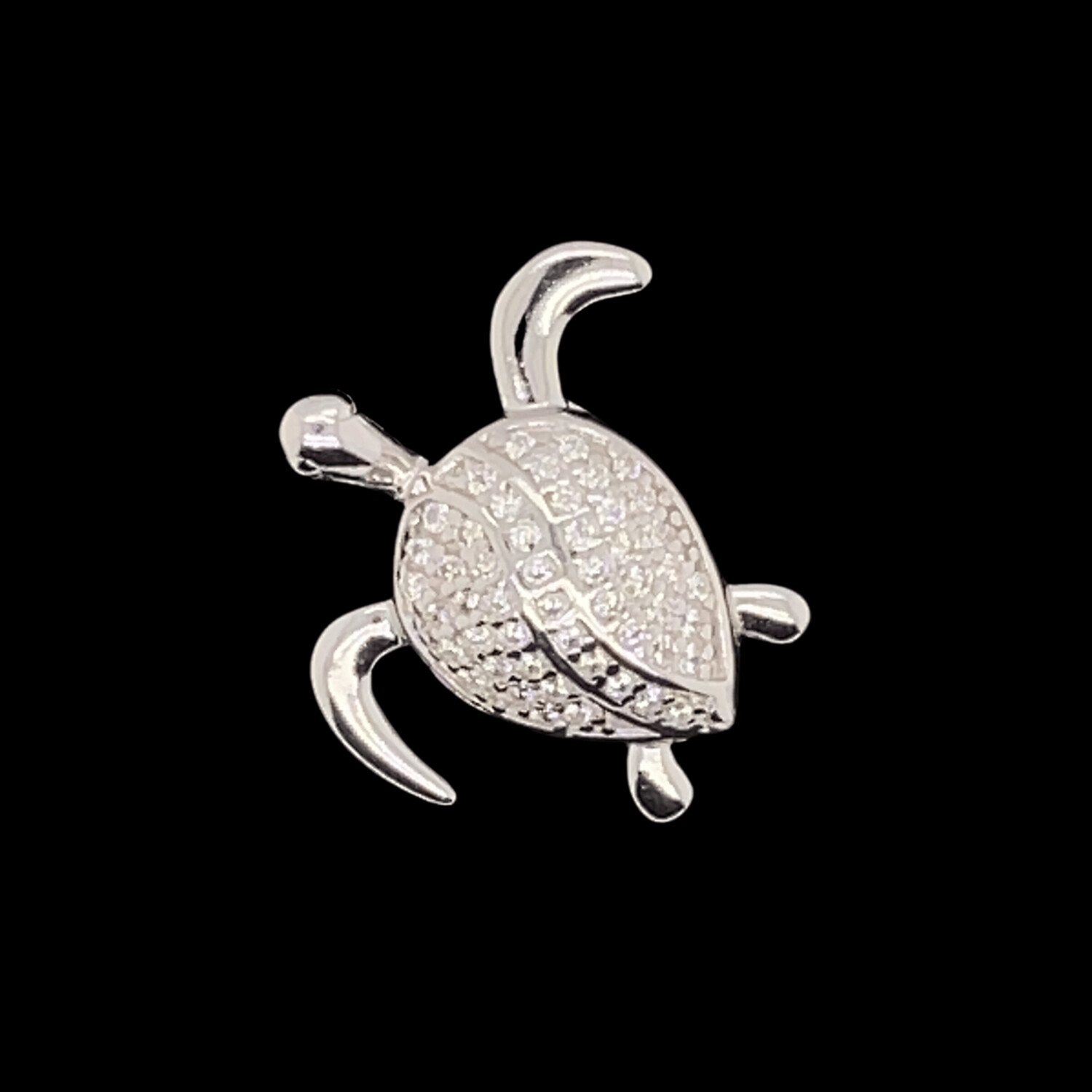 Cubic Zirconia Turtle Pendant