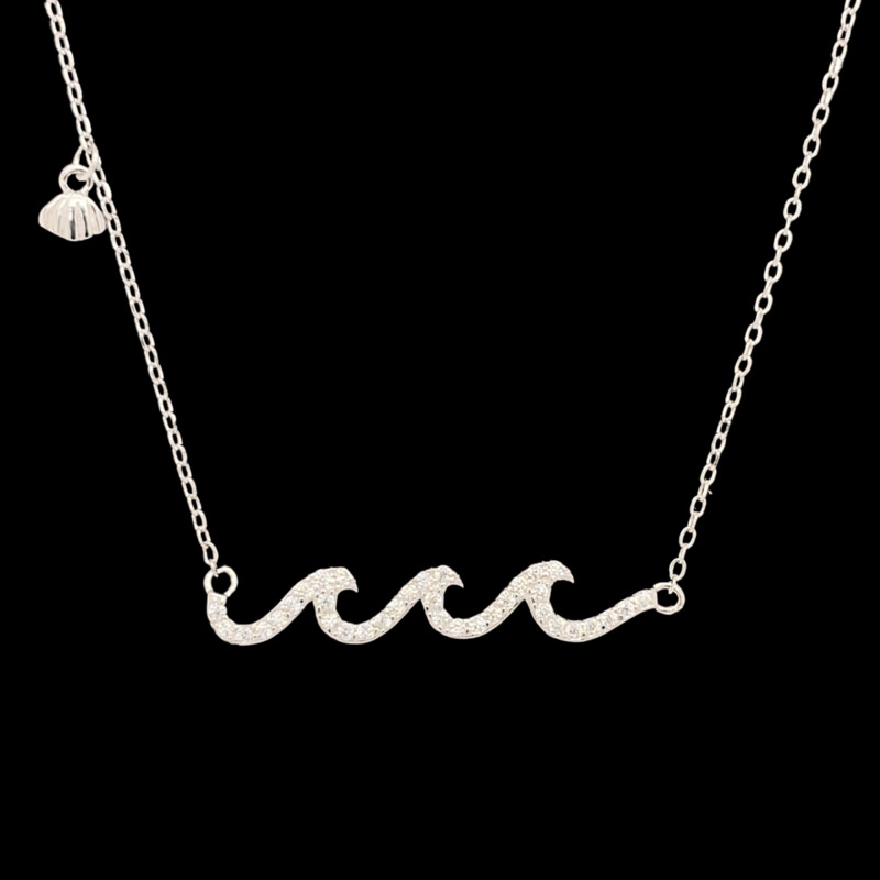 Cubic Zirconia Wave Necklace