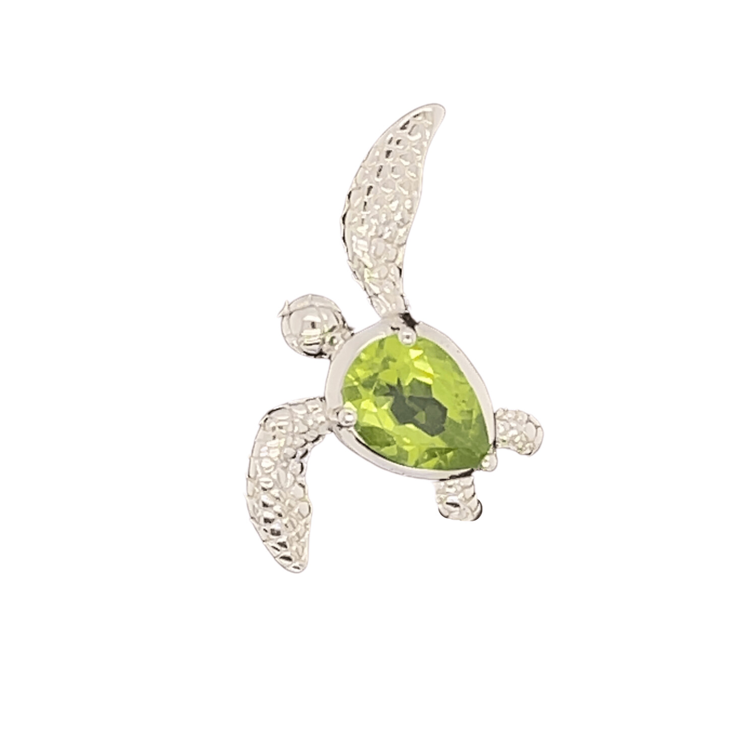 Sterling Silver & Peridot Turtle Pendant