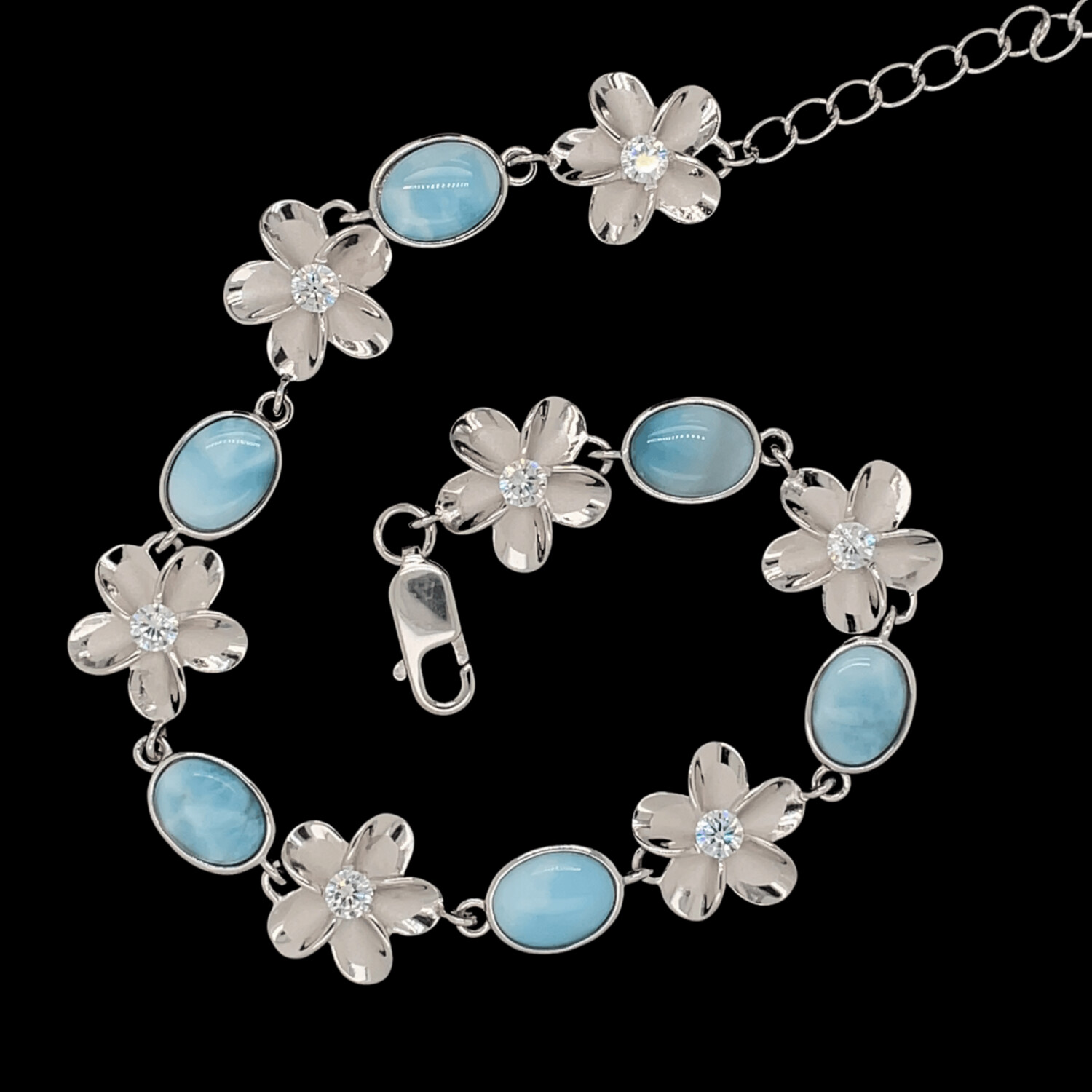 Larimar Flower Bracelet