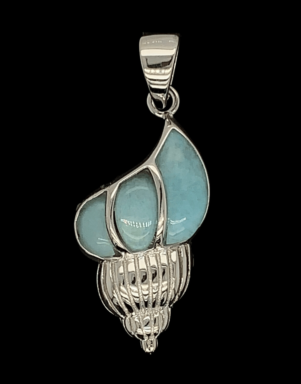 Larimar Shell Pendant