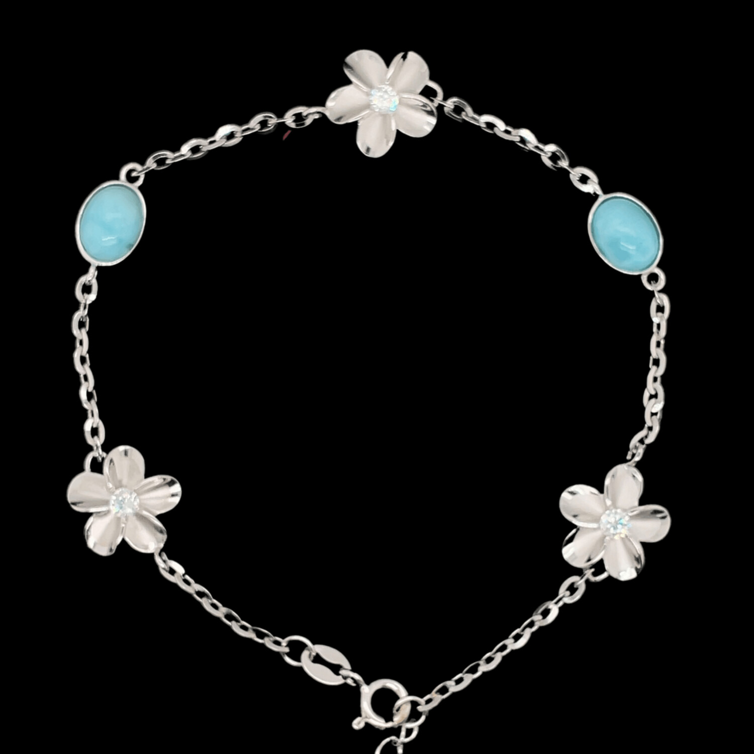 Larimar Flower Bracelet