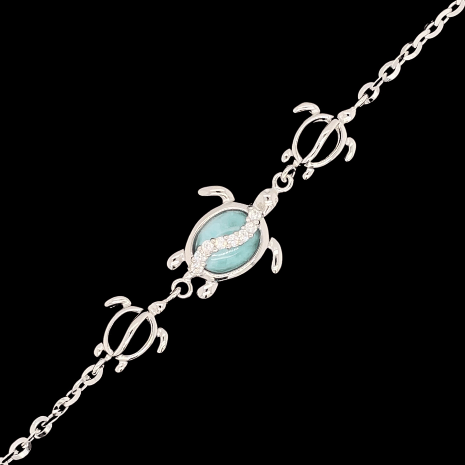 Larimar Turtle Ankle Bracelet