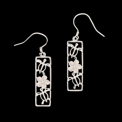 Flower & Turtle Earrings