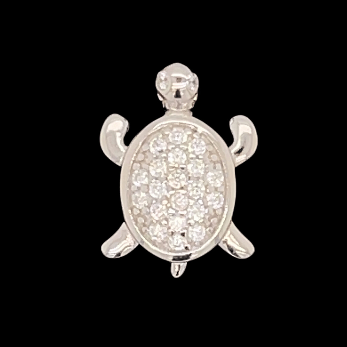 Cubic Zirconia Turtle Pendant