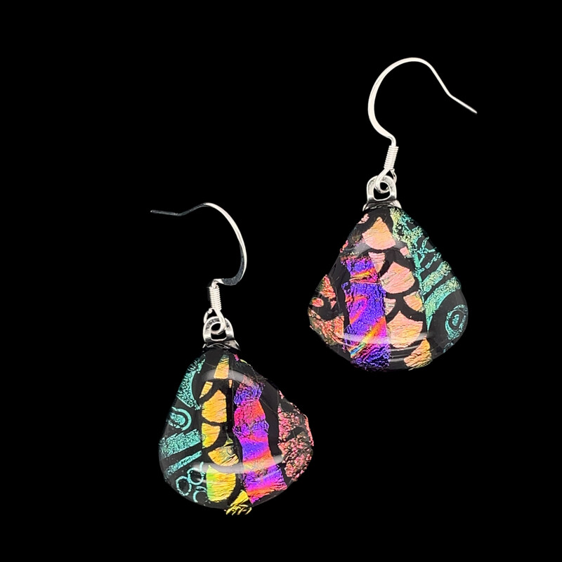 Handmade Dichroic Glass Earrings