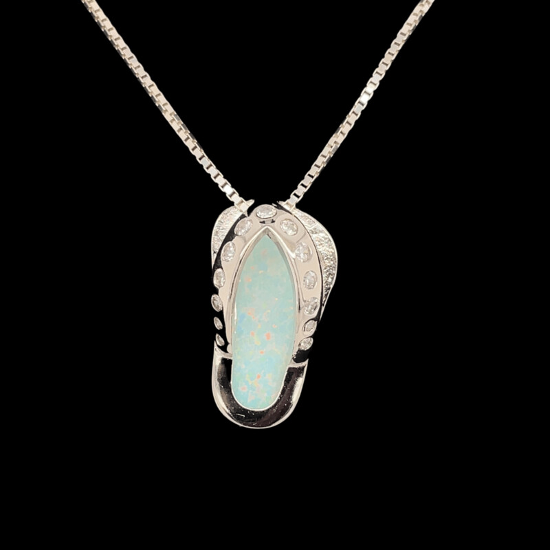Opal & Cubic Zirconia Flip Flop Pendant ***RETIRED DESIGN***