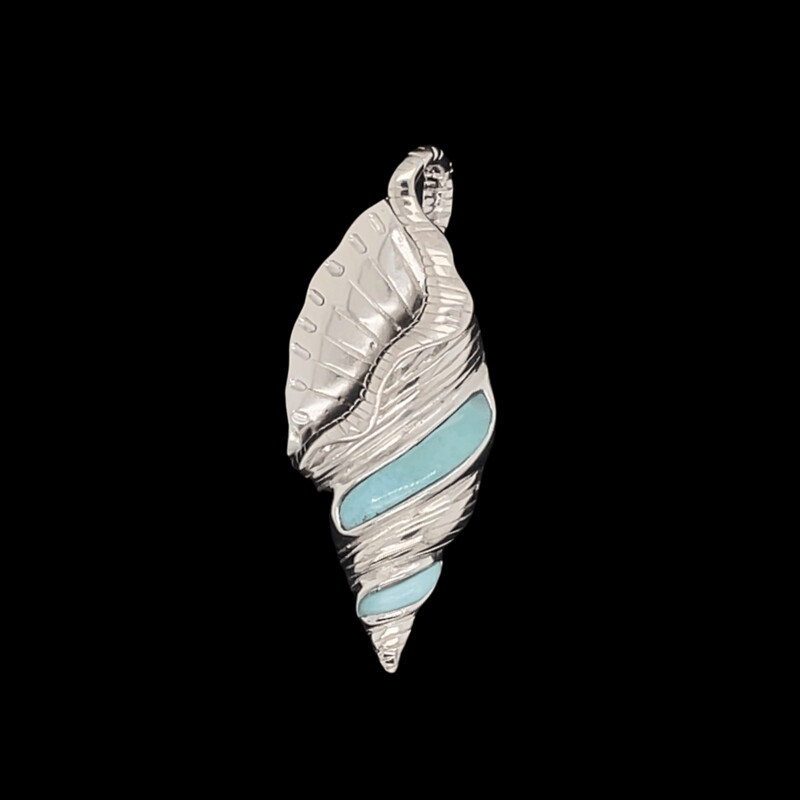 Larimar Shell Pendant