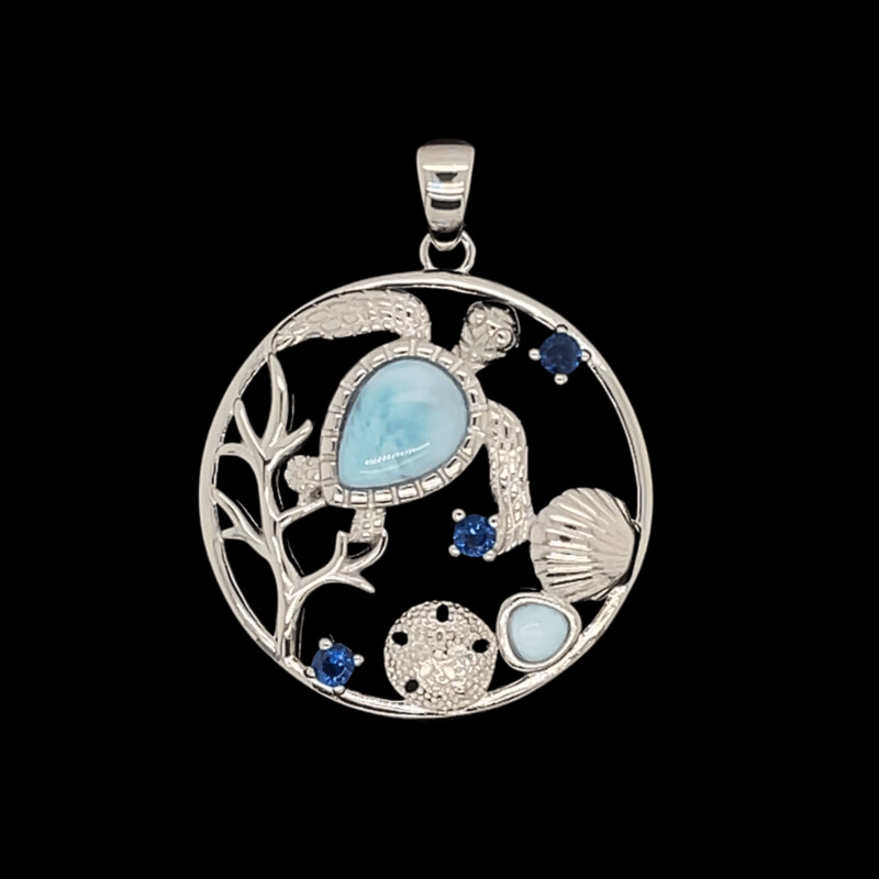 Larimar Turtle Pendant