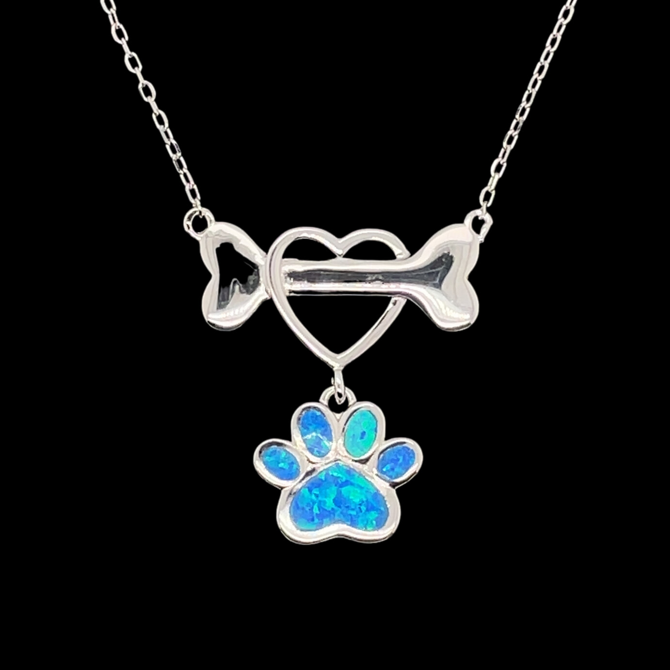 Dog Bone & Paw Necklace