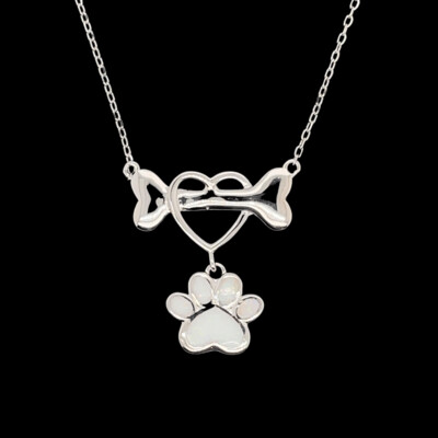 Dog Bone & Paw Necklace