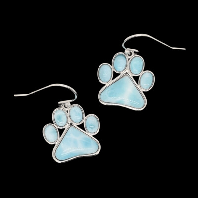 Larimar Paw Print Earrings