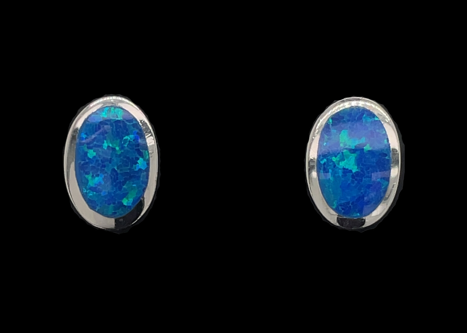 Opal Oval Post Earrings