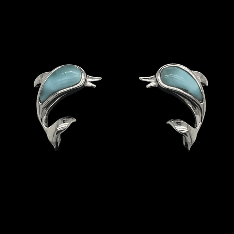 Larimar Dolphin Earrings