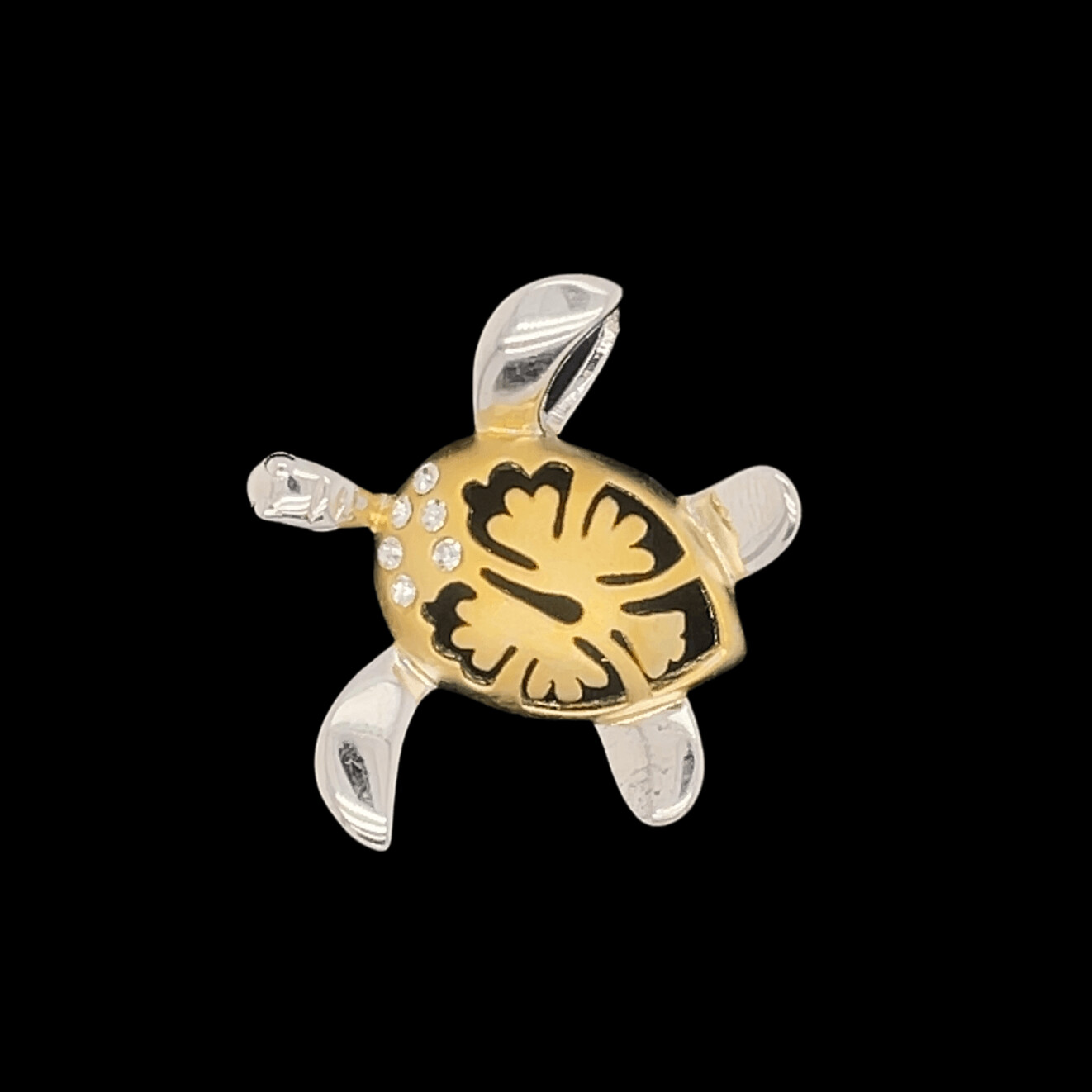 Cubic Zirconia Turtle Pendant